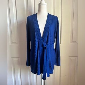 NWT SANDRO PARIS Elegant Women Blue Wrap Cardigan, Size 1